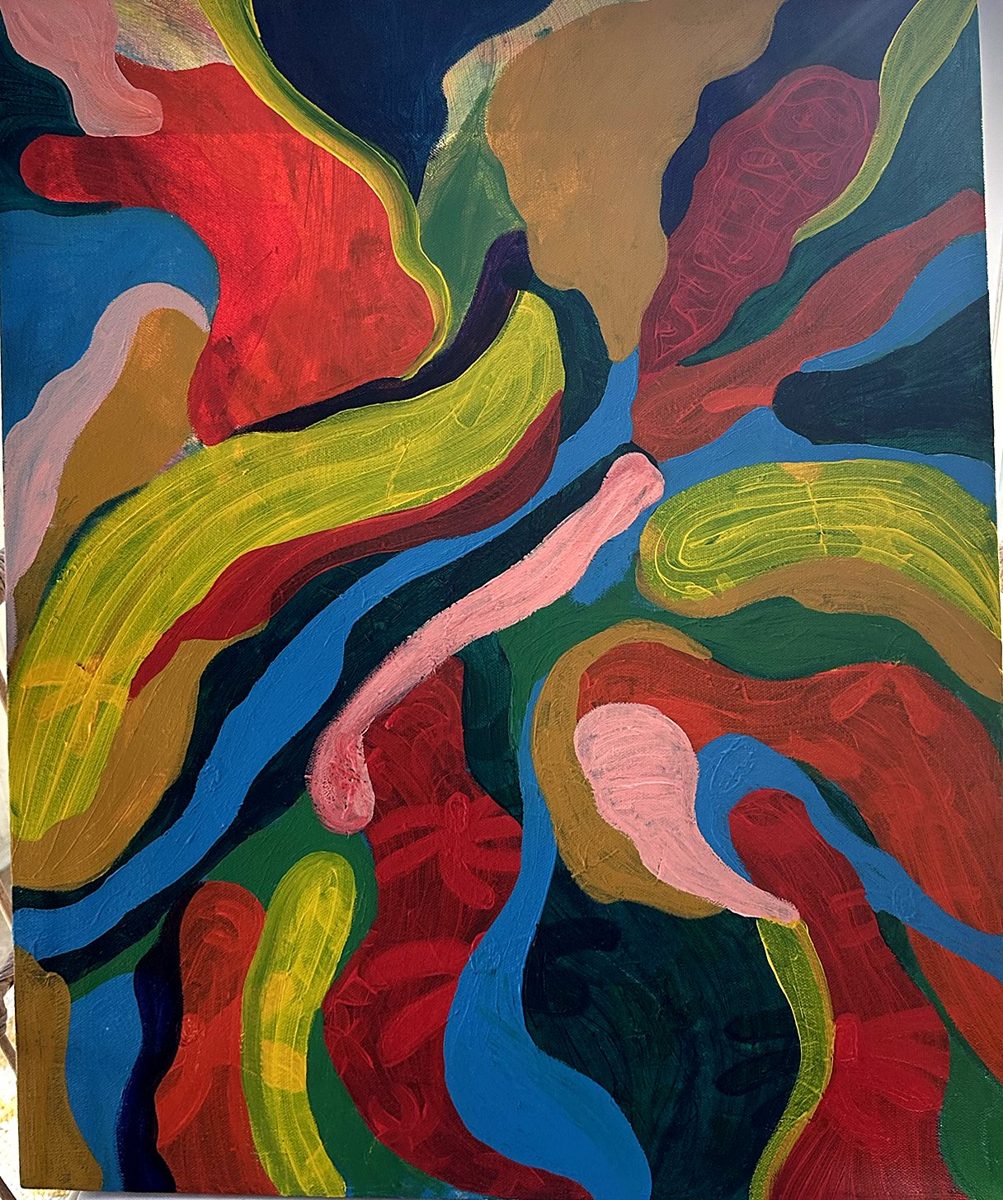 Currents. Organic shapes flowing around one another like water.